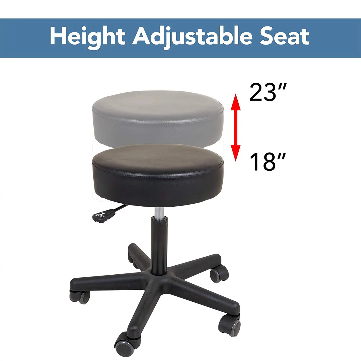 Round Adjustable Rolling Stool Q5662