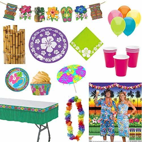 Summer Luau Party Supplies Pack for 16 K65051