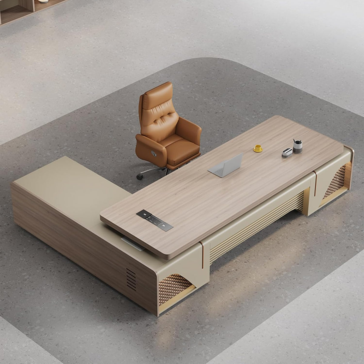 Large Executive Desk with Storage Cabinets O672965