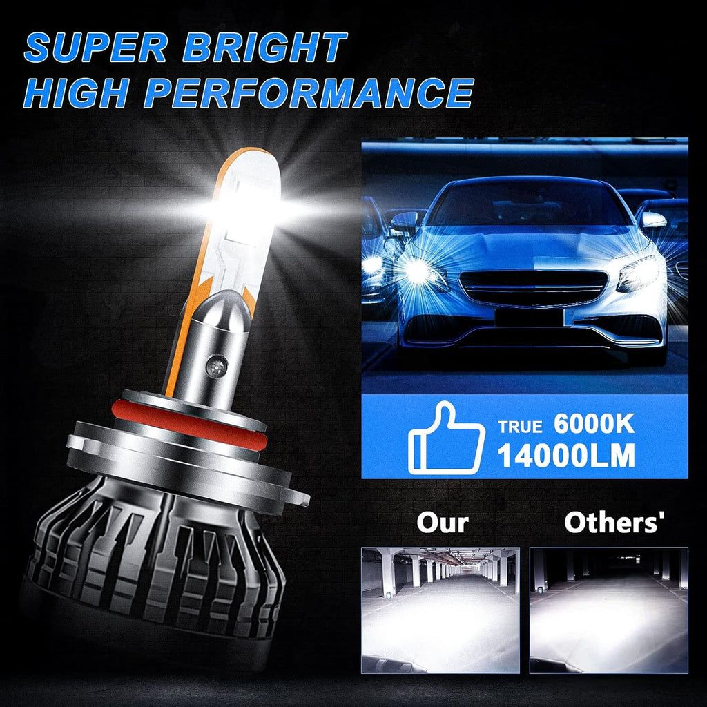 9005 High Beam H11 Low Beam LED Headlight Bulbs Conversion Kits, Pack of 4 Pack of 2 Y9051