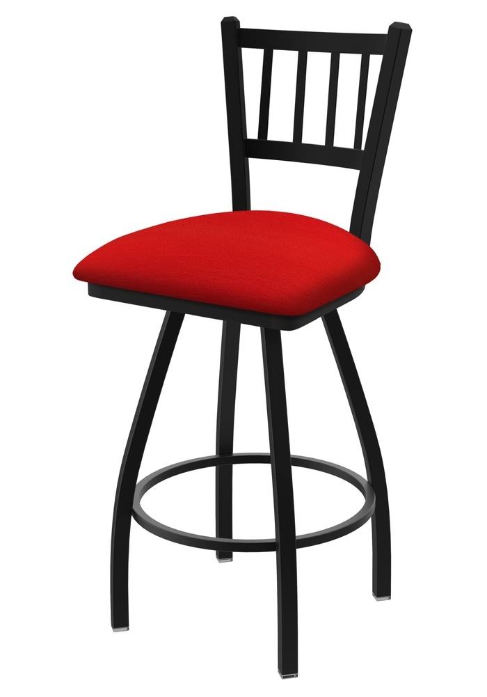 25x22 Swivel Counter Stool with Black Wrinkle Finish and Canter Red Seat Q3125