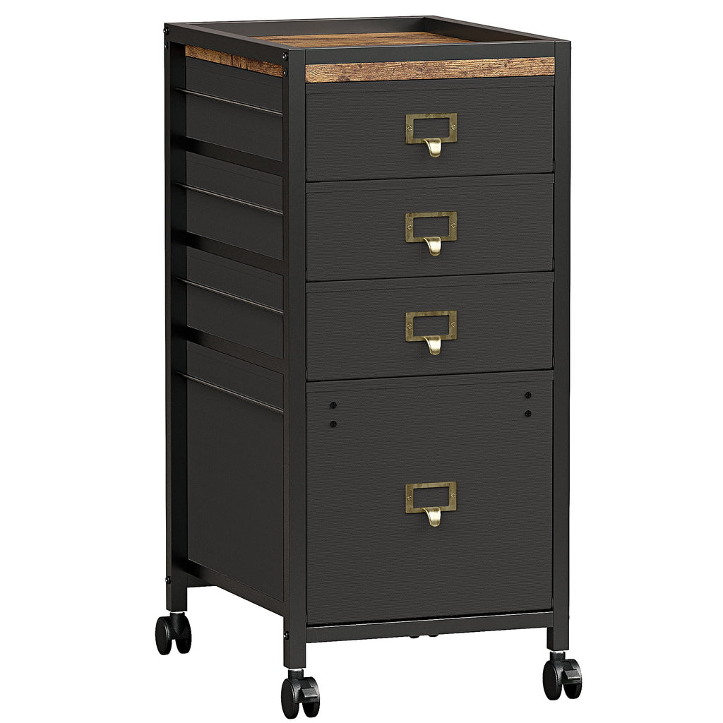 Black 4 Drawer Mobile File Cabinet A26400