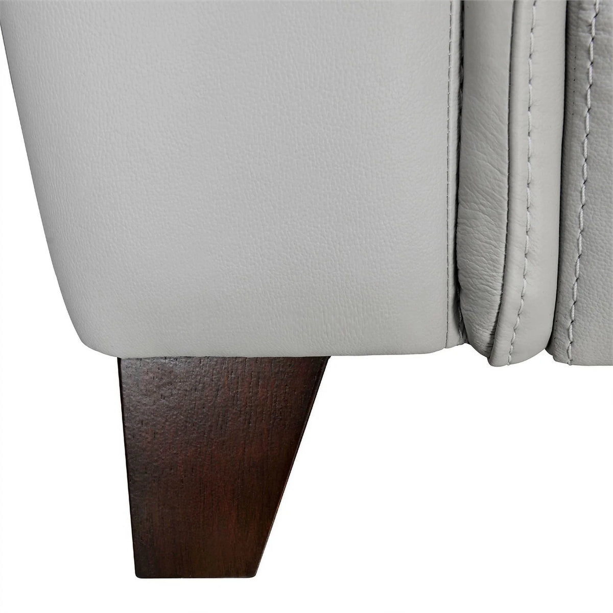 Gray Leather Square Arm Sofa with Wood Frame V1750