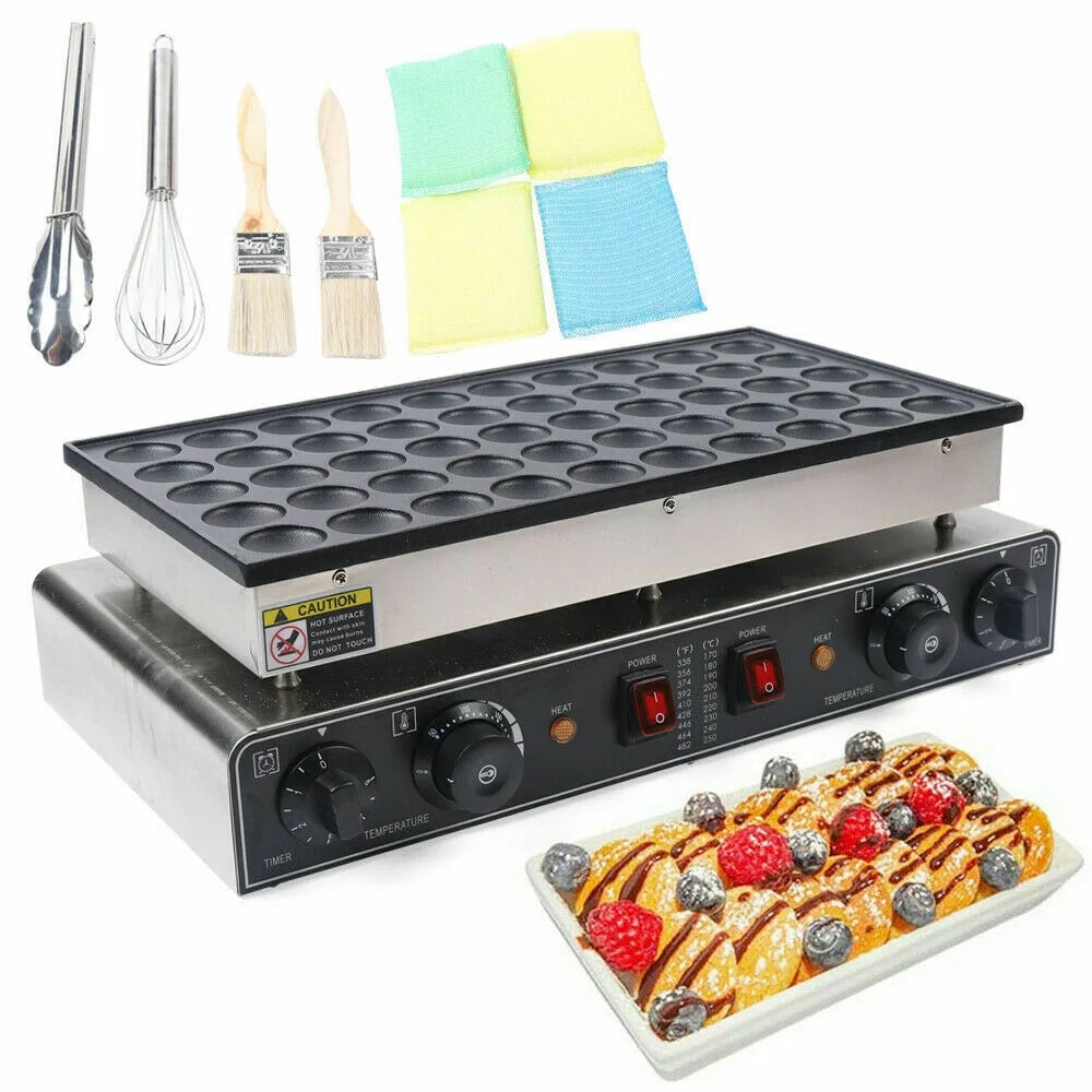 50* Electric Mini Dutch Pancake Baker Maker Nonstick Waffle Maker Iron Machine G376751
