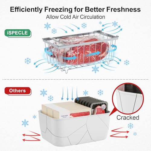 4 Pack Stackable Small Freezer Organizer Bins, White V5012