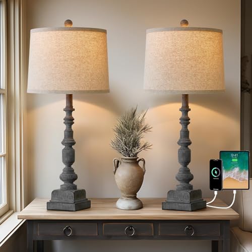 Vintage USB Table Lamps Set of 2 J893838