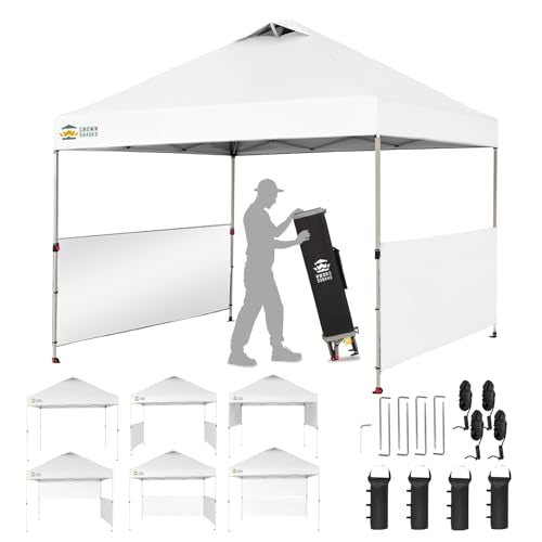 10x10 Pop up Canopy Tent with 2 Half Sidewalls and STO 'N Go Bag F226