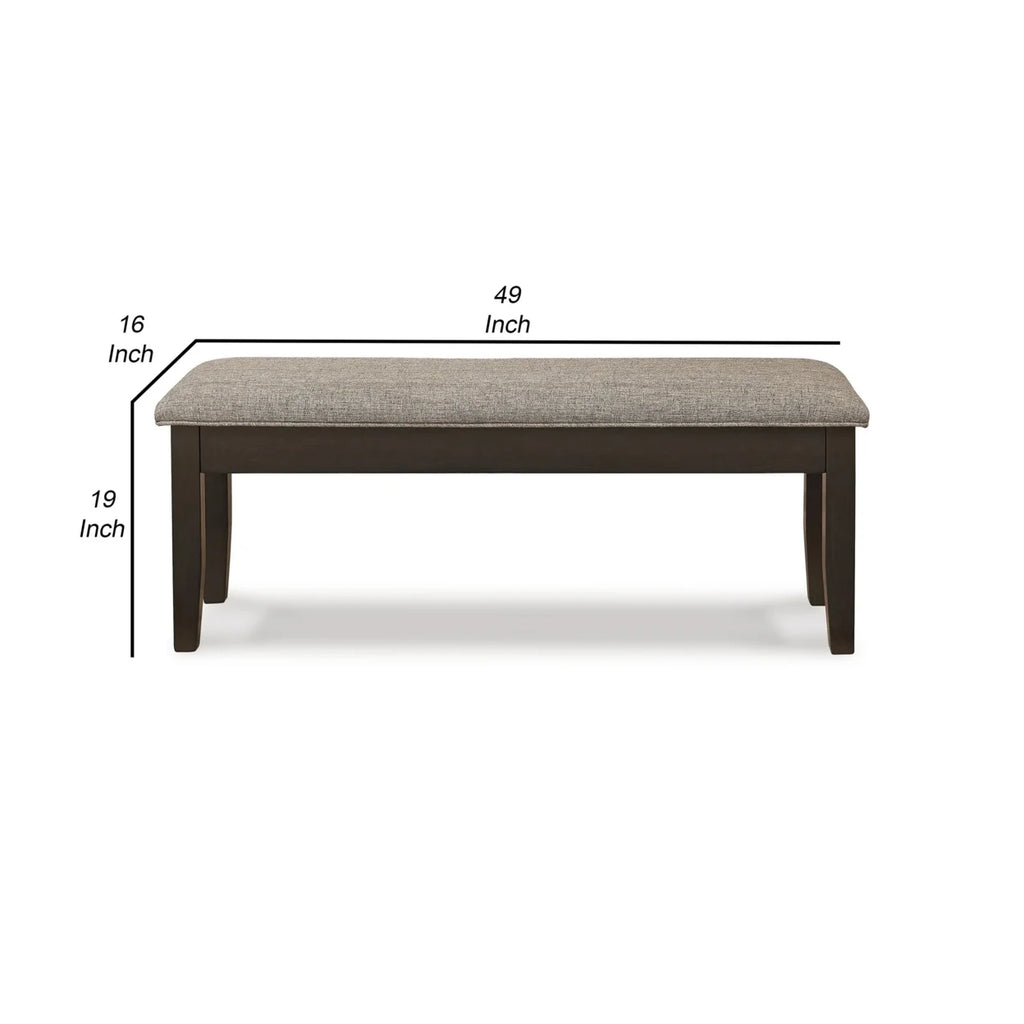 49 Inch Brown Polyester Upholstery Storage Bench I771