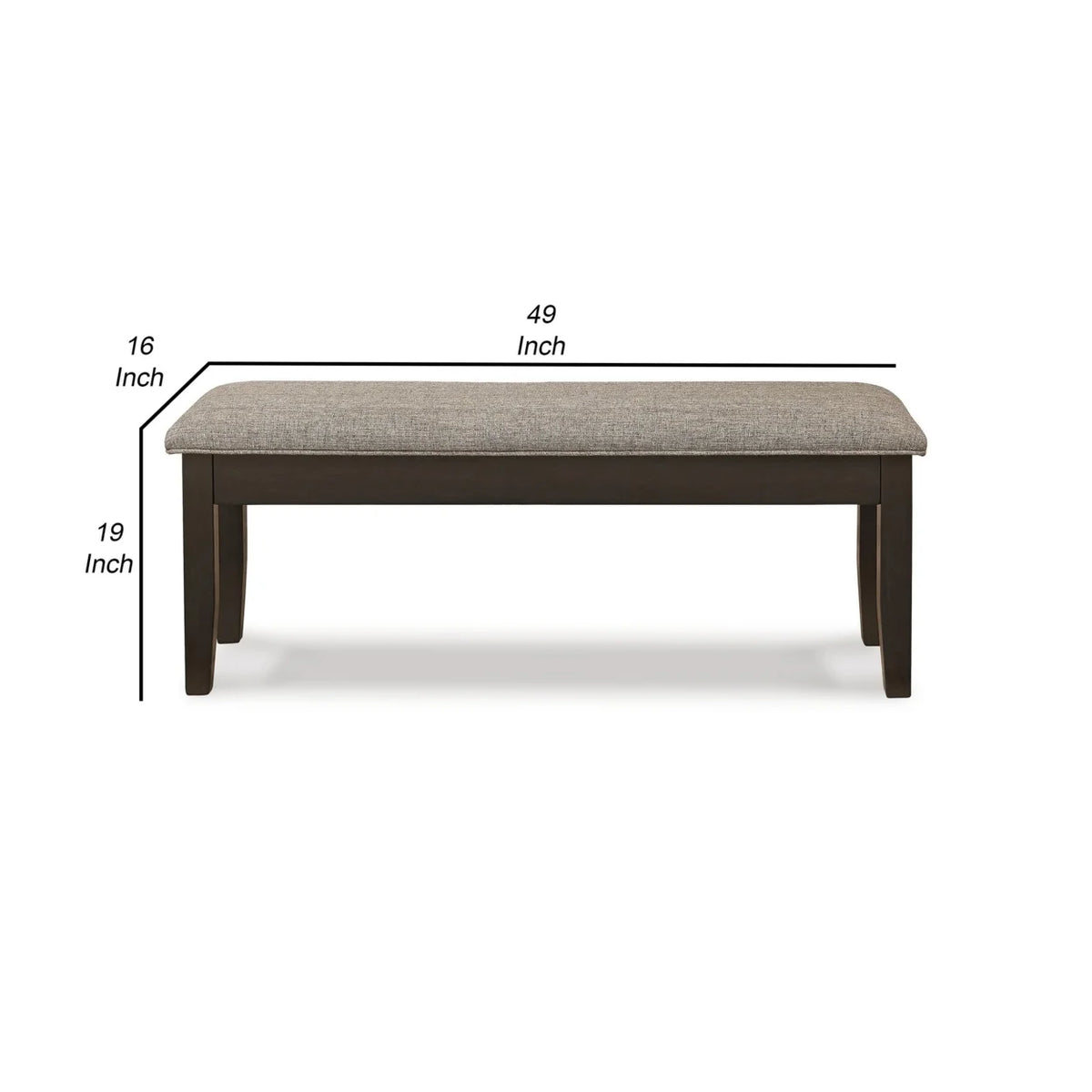49 Inch Brown Polyester Upholstery Storage Bench I771