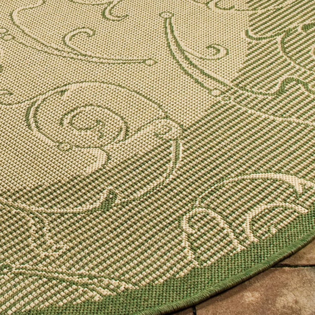 Natural/Olive Round Indoor/Outdoor Area Rug O618974