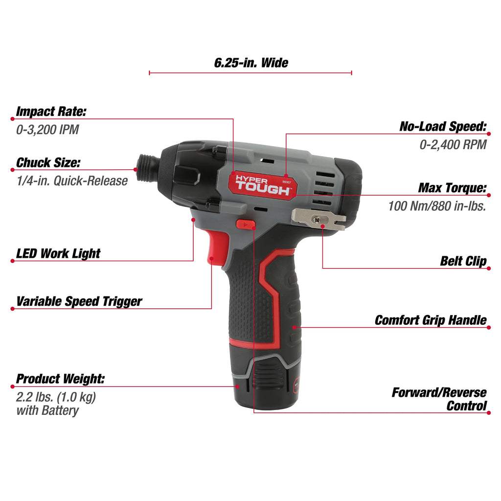 12V Max Lithium-Ion Cordless Impact Driver with Battery and Charger A791