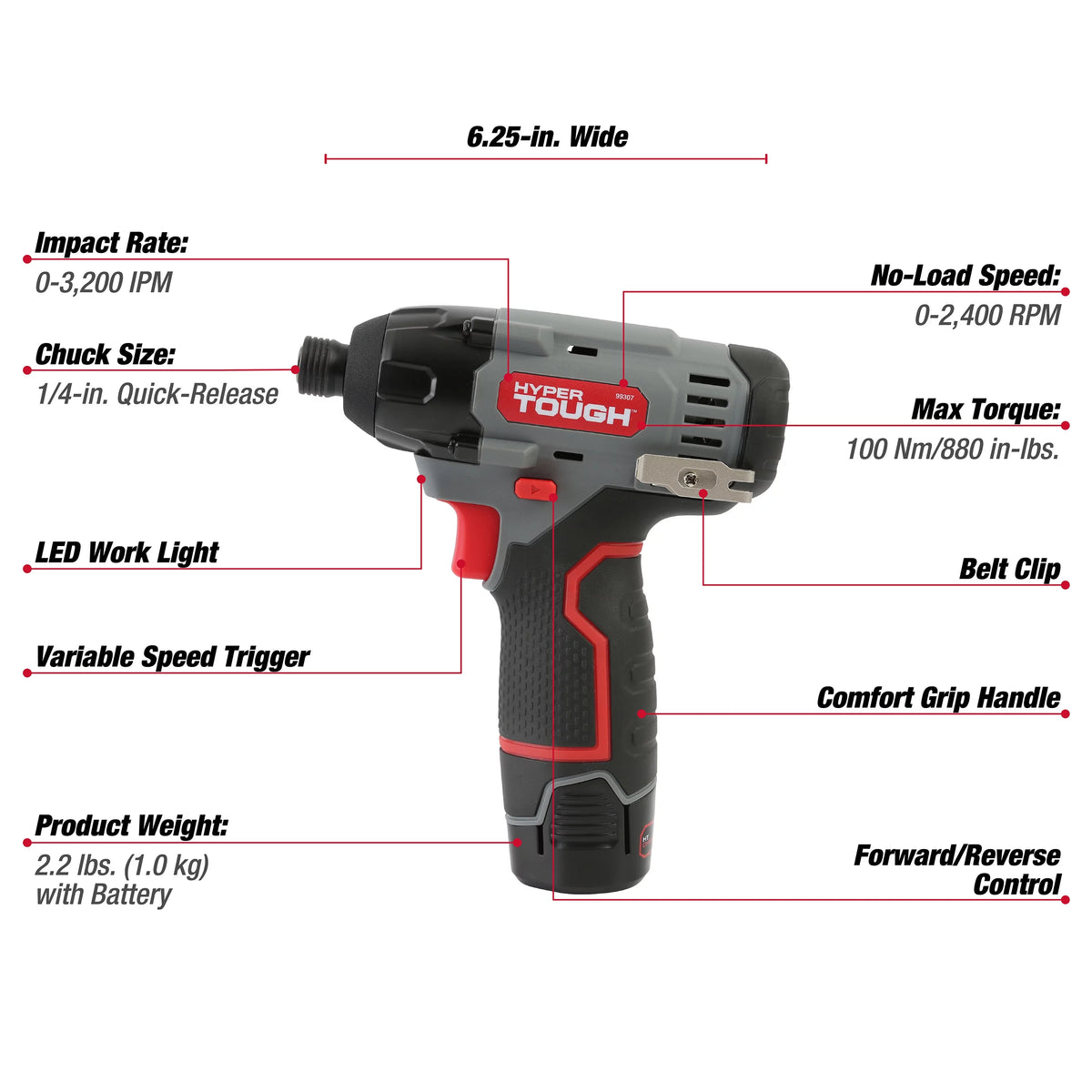 12V Max Lithium-Ion Cordless Impact Driver with Battery and Charger A791