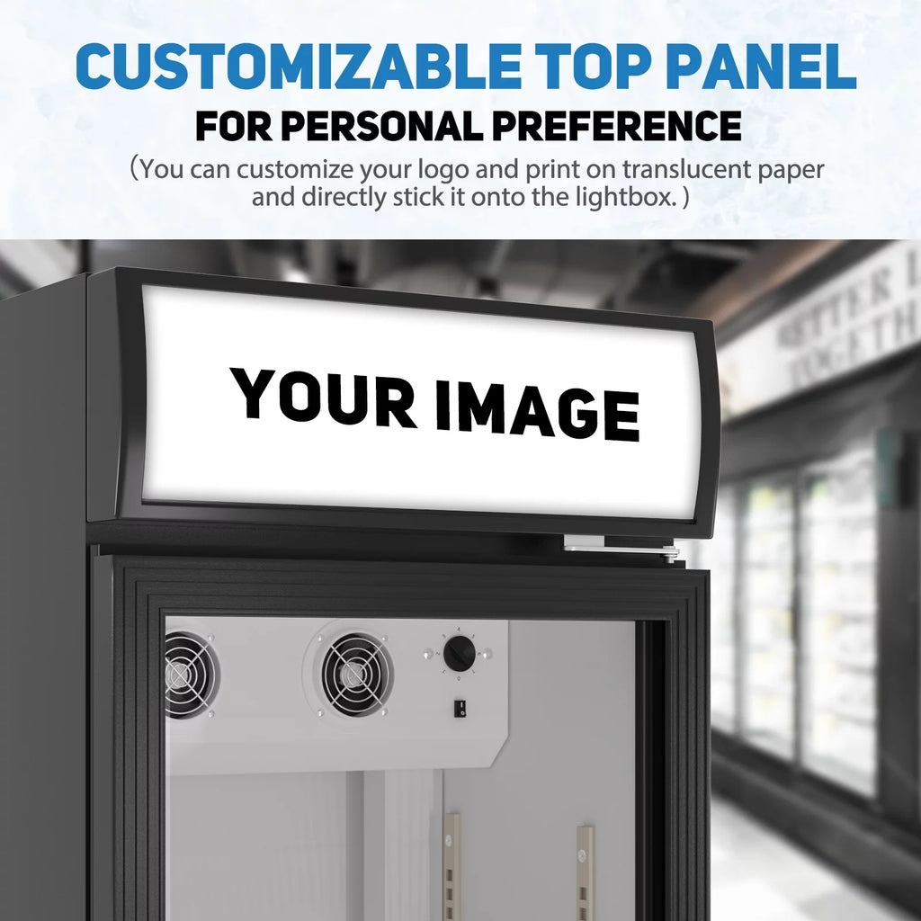 24'' Commercial Glass Door Merchandiser Refrigerator Black R1749