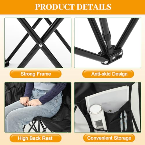 Portable 4 Seat Foldable Soccer Bench with Pockets and Carrying Bag G1037