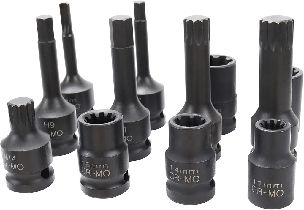 12 Pc Impact Brake Caliper Socket Set 1/2 Square Drive T558819
