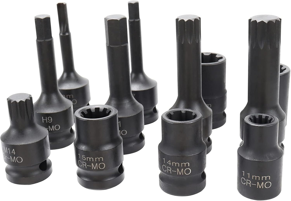 12 Pc Impact Brake Caliper Socket Set 1/2 Square Drive T558819