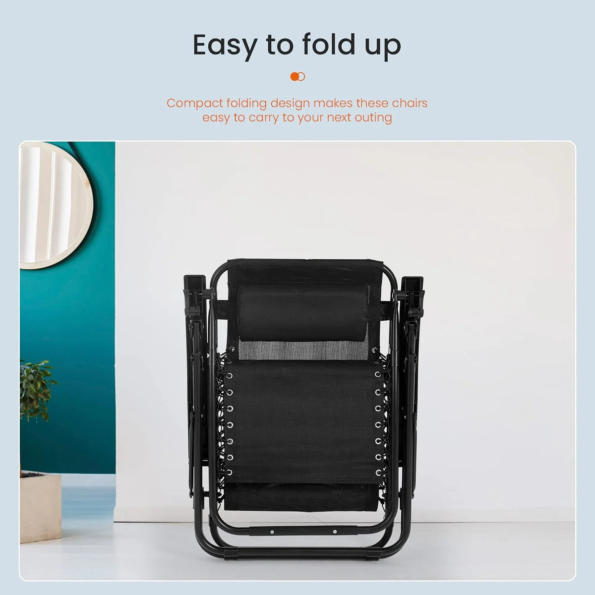Black Zero Gravity Chair with Cup Holder and Pillow O8184