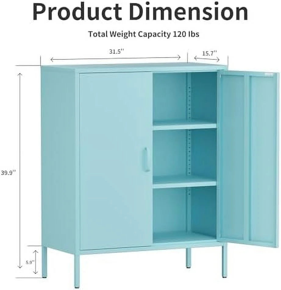 Metal Cabinet Locker with Hanging Rod and Adjustable Shelves I13436