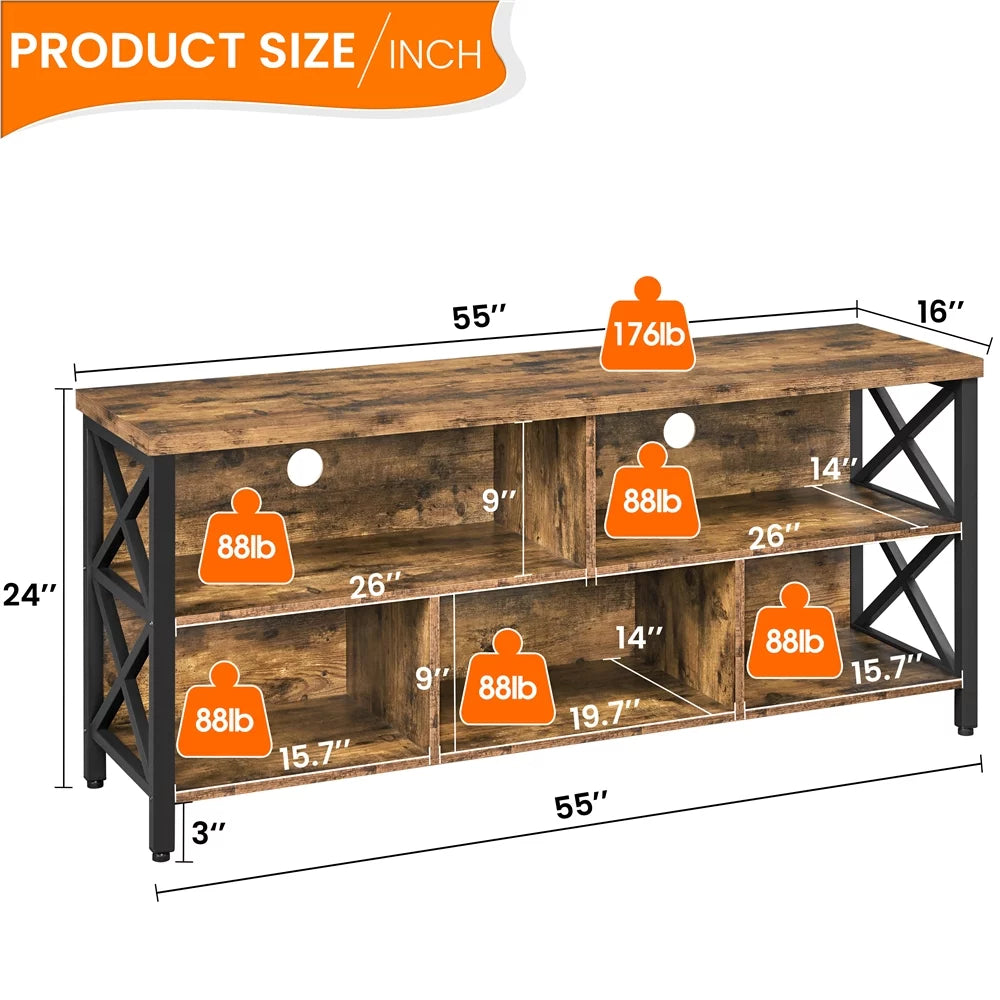 Gray TV Stand with Storage P819