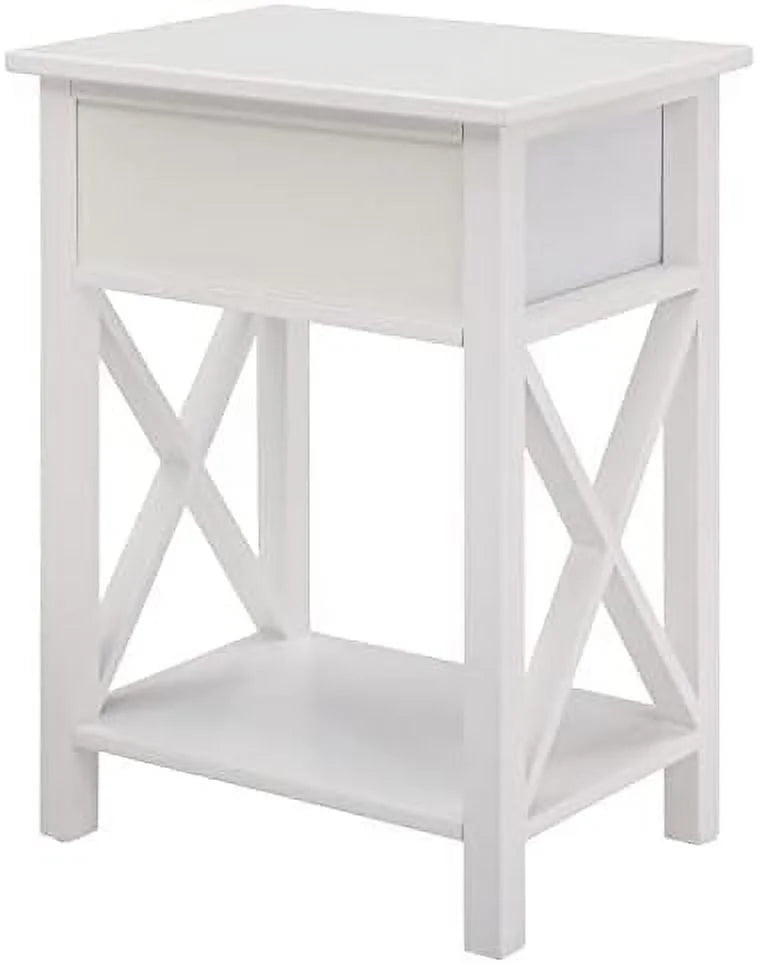 White Wood Nightstand Set of 2 G4215