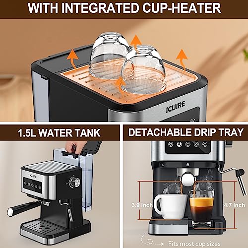 Espresso Machine with Milk Frother, Stainless H6161