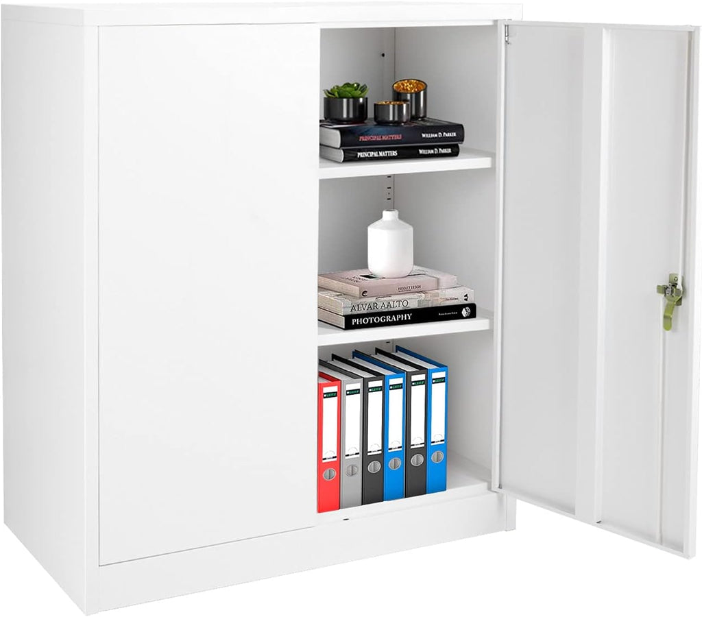 Black Metal Locking Steel Storage Cabinet with Shelves L42493