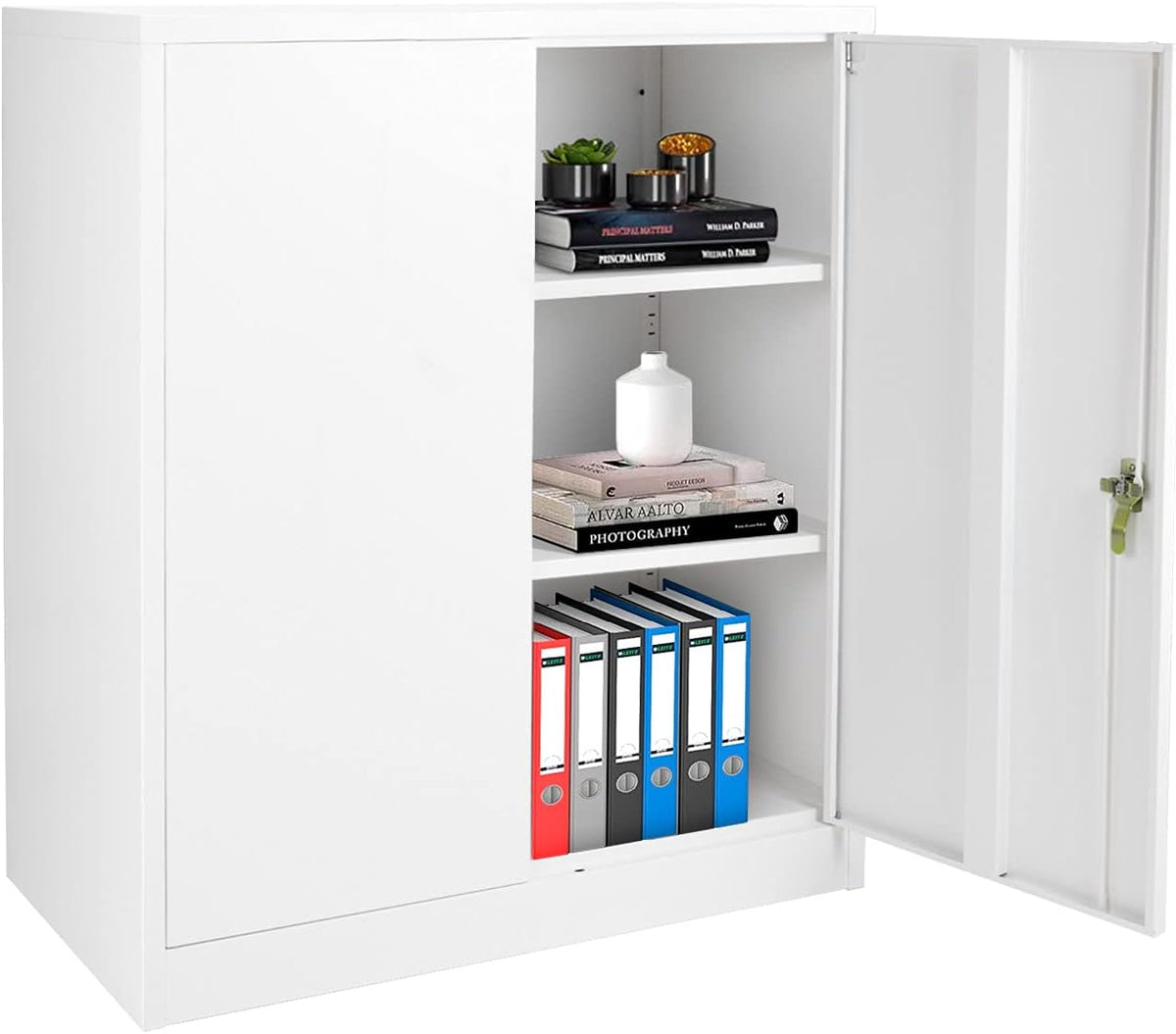 Black Metal Locking Steel Storage Cabinet with Shelves L42493