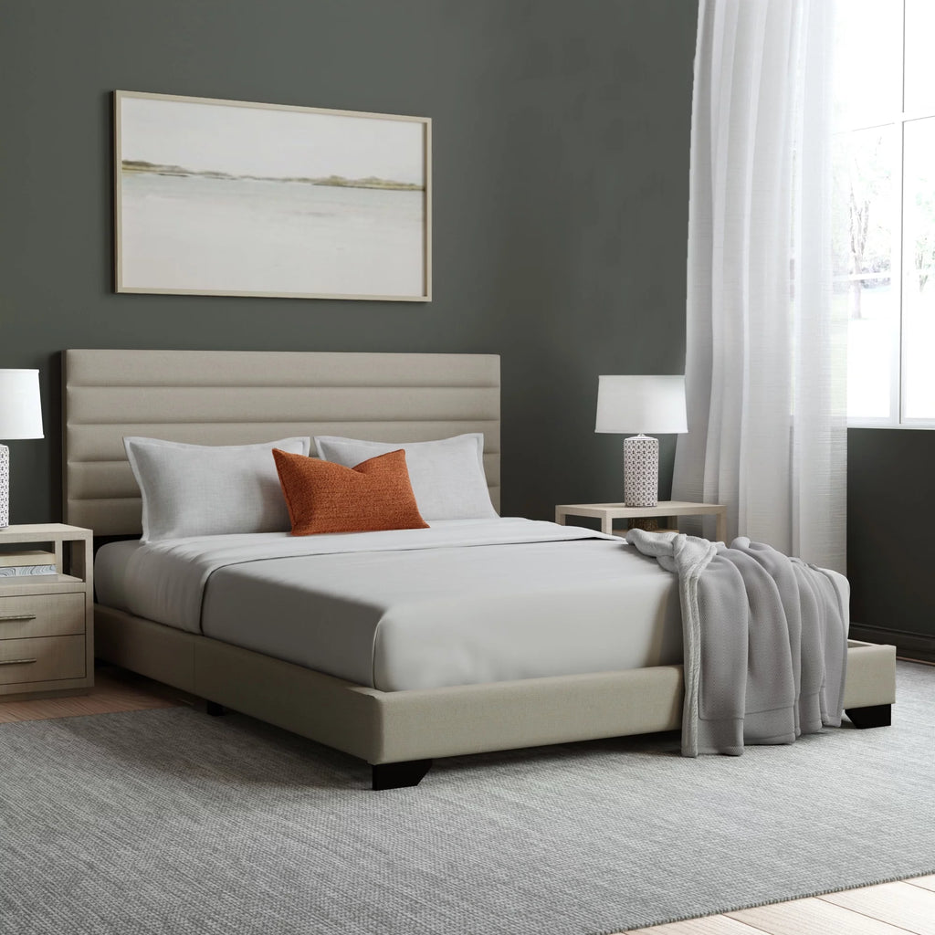 Charcoal Upholstered Queen Platform Bed S2601