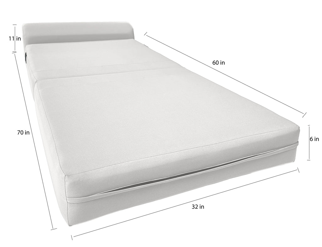 White Folding Sleeper Chair Foam Bed D639