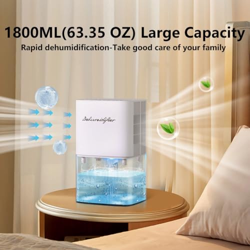1800ML Small Dehumidifier with 10 Color Lights 5 Timers 3 Modes L59400