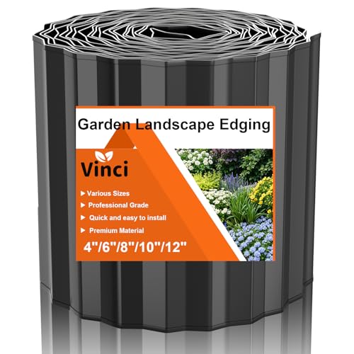 Black 12 Inch x 20 FT Corrugated Metal Garden Border Edging L269195