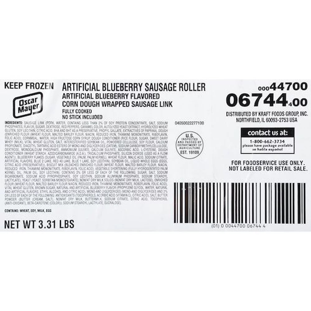Blueberry Enrobed Sausage Link, 3.31 Pound L37018