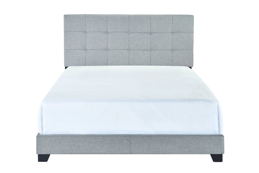 Gray Upholstered Panel Bed Full Size O649