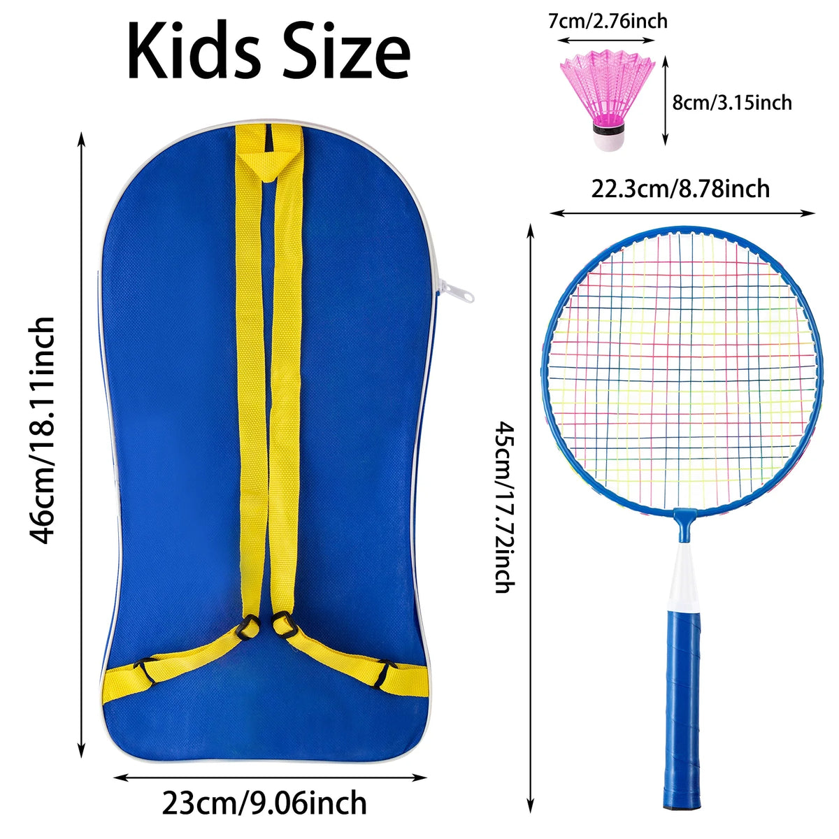 2 Racket Badminton Set with 5 Badminton Balls and 1 Backpack M17267