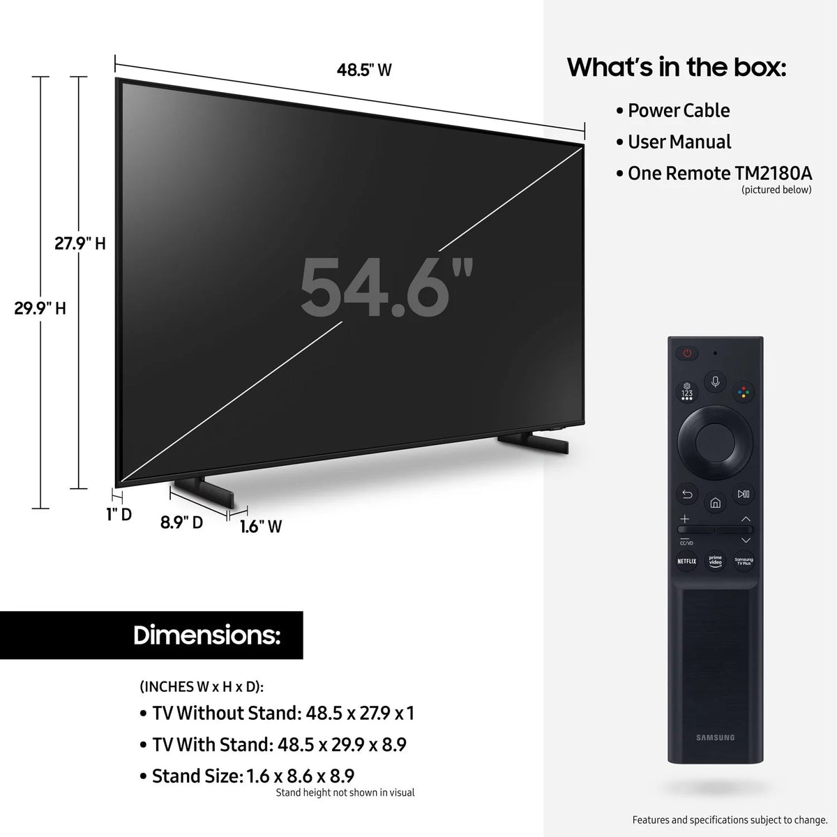 55 Class 4K Crystal UHD LED Smart TV with HDR U406