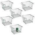 Stackable Metal Food Storage Organizer Bin Basket with Handles N833835