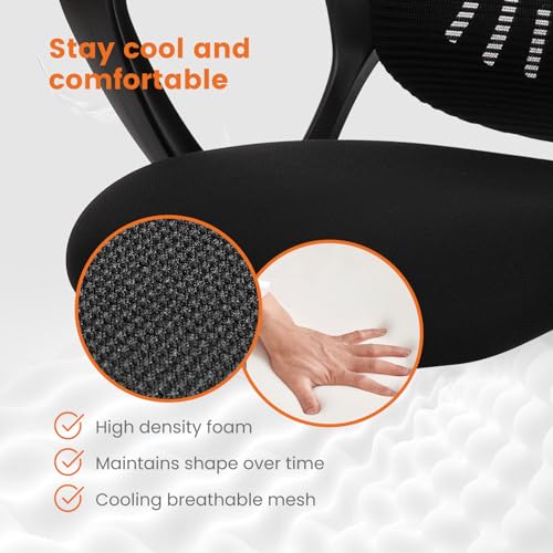 Black Ergonomic Mid-Back Mesh Swivel Office Chair L9874