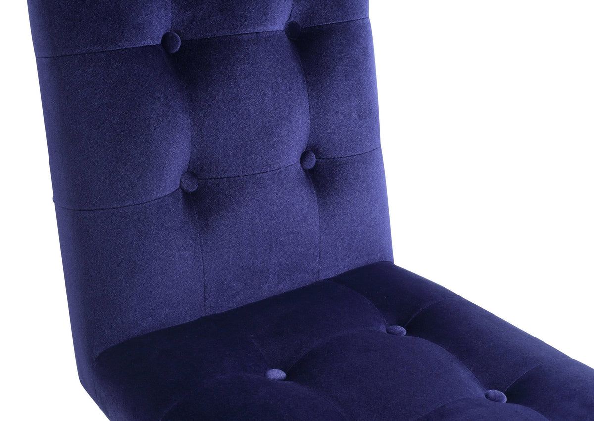 Navy Tufted Velvet Dining Side Chair A36226