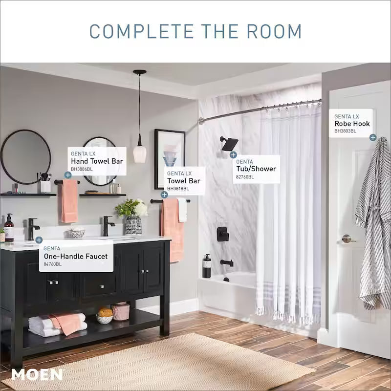 8 in. Widespread Double Handle Bathroom Faucet in Matte Black T8128
