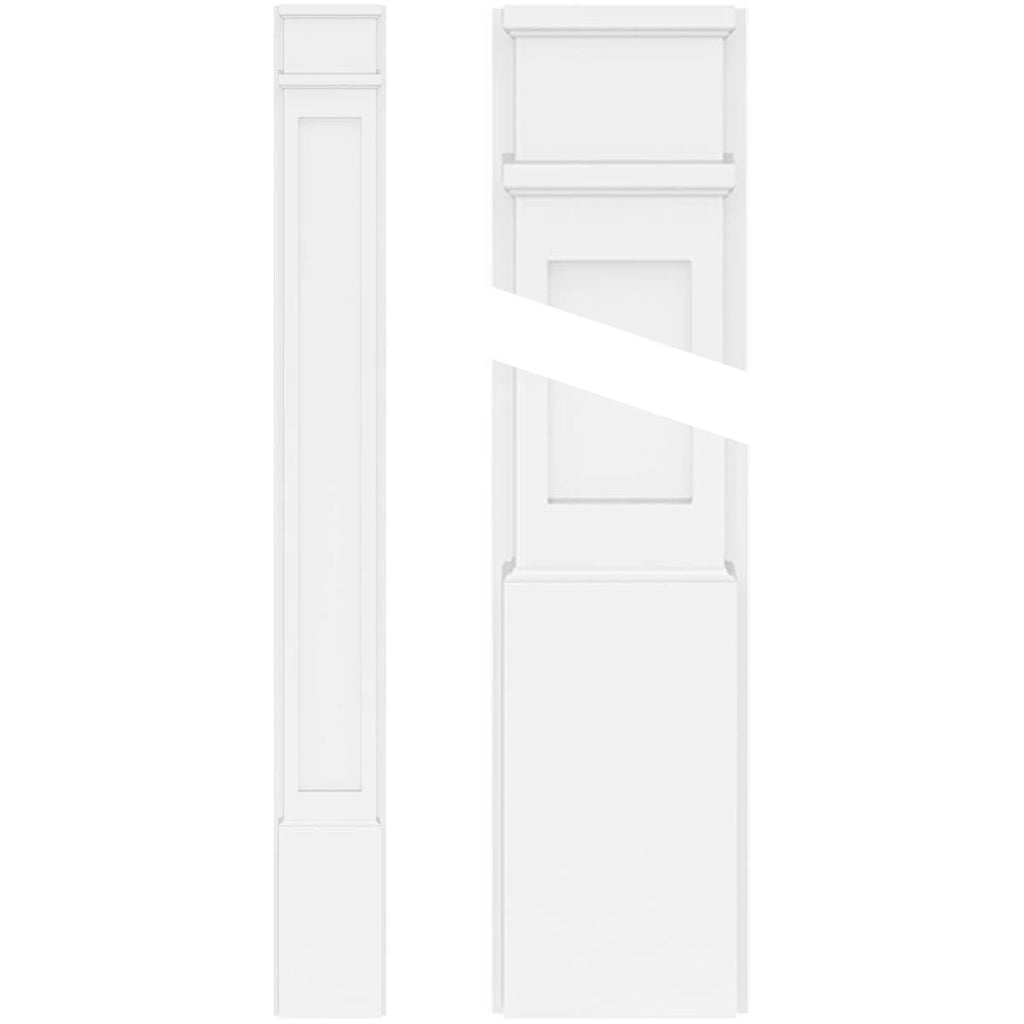 Flat Panel PVC Pilaster with Decorative Capital & Base (Pair) M336041