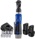 12V Li-ion Cordless 3/8” Ratchet Wrench Tool Kit with 2 Batteries O128