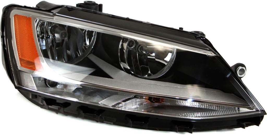 Halogen Headlight Assembly for Volkswagen Jetta Sedan 2011-2014 Driver and Passenger Side Pair F630021