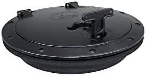 Black Plastic 6'' Waterproof Deck Plate Cover with Storage Bag Lock Design F88274