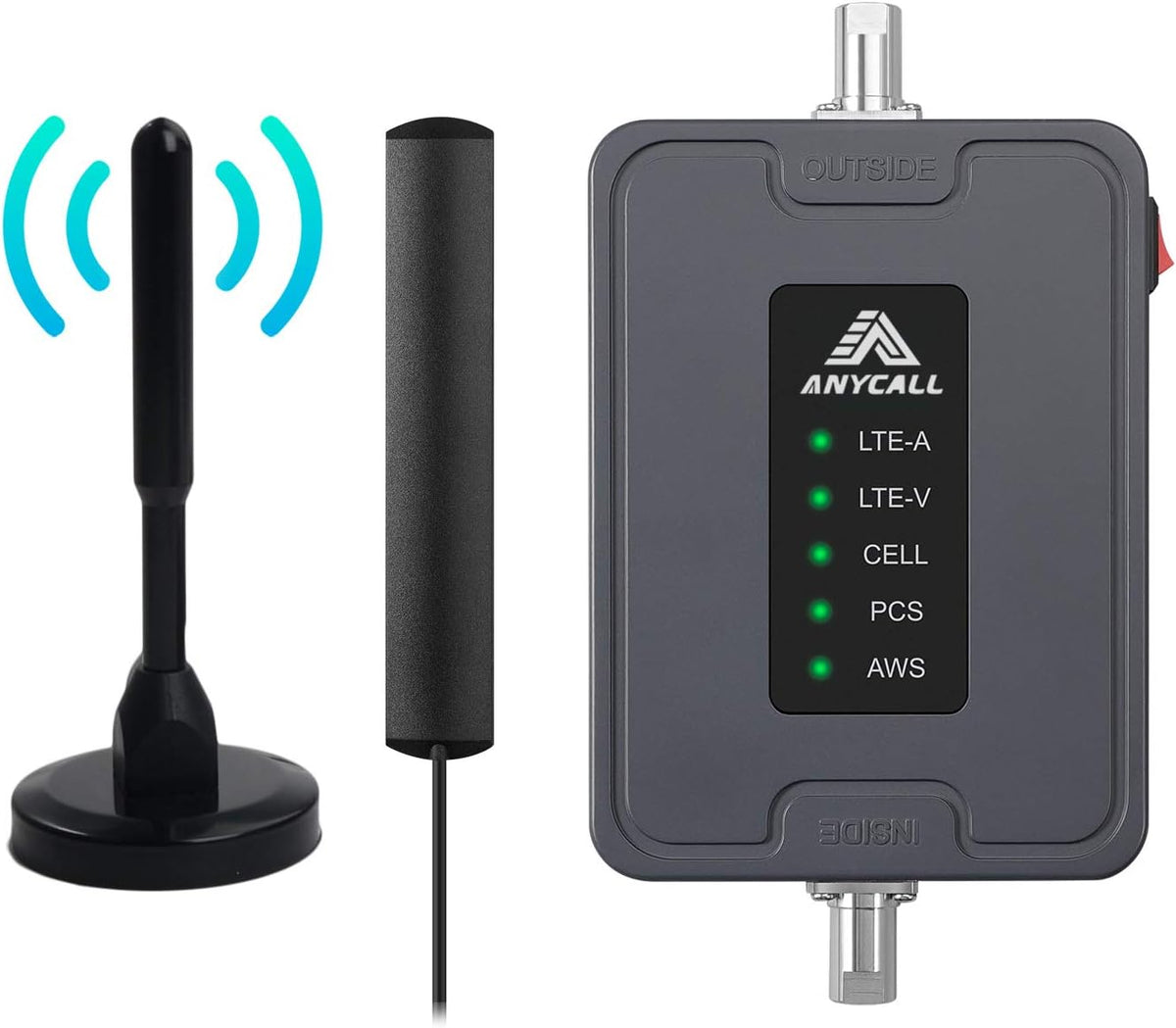 5 Bands Vehicle Cell Signal Booster for 3G 4G LTE Voice & Data L499
