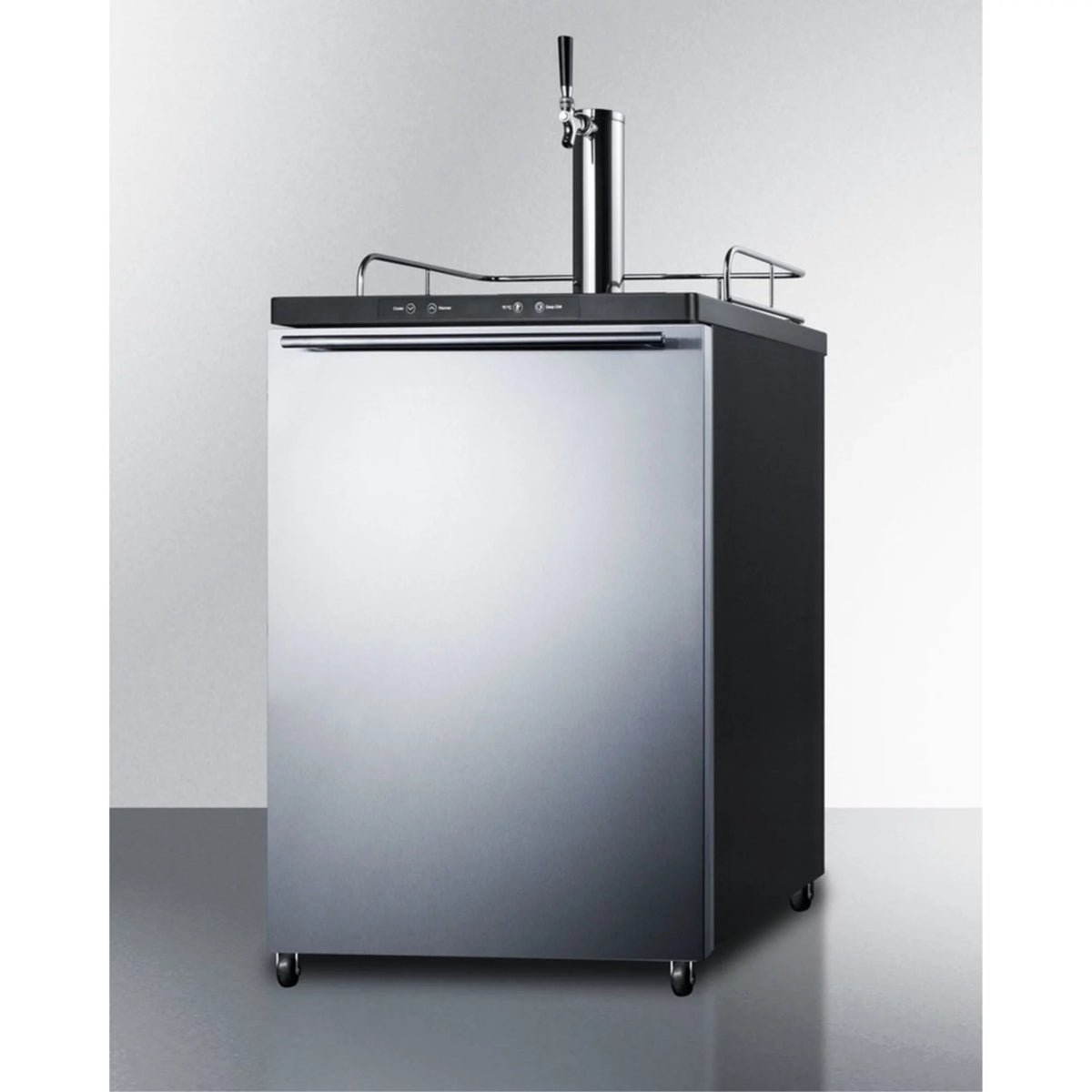 Freestanding Beer Dispenser with Digital Thermostat and Stainless Steel Door H53643