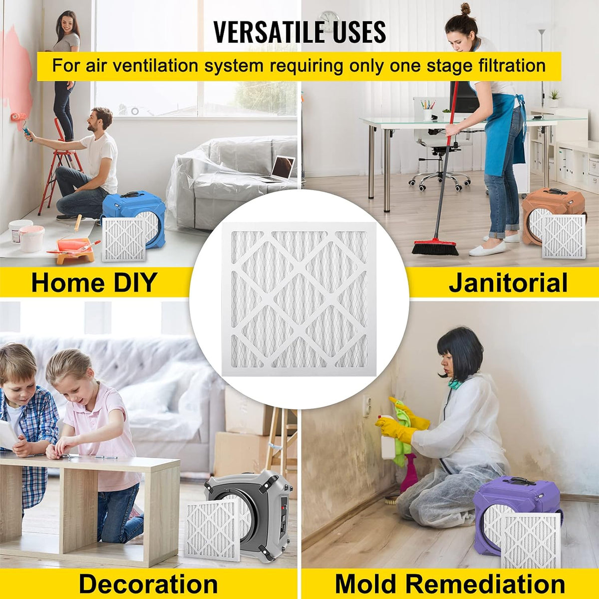 HEPA Replacement Filter, 12pcs HVAC Pleated Air Filter, MERV 8 R312