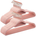 Pink Velvet Hangers 50 Pack 16.5 in with Tie Bar H446