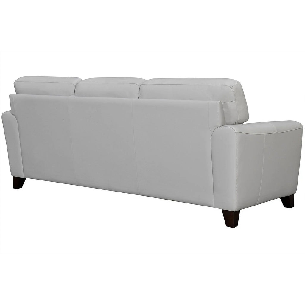 Gray Leather Square Arm Sofa with Wood Frame V1750