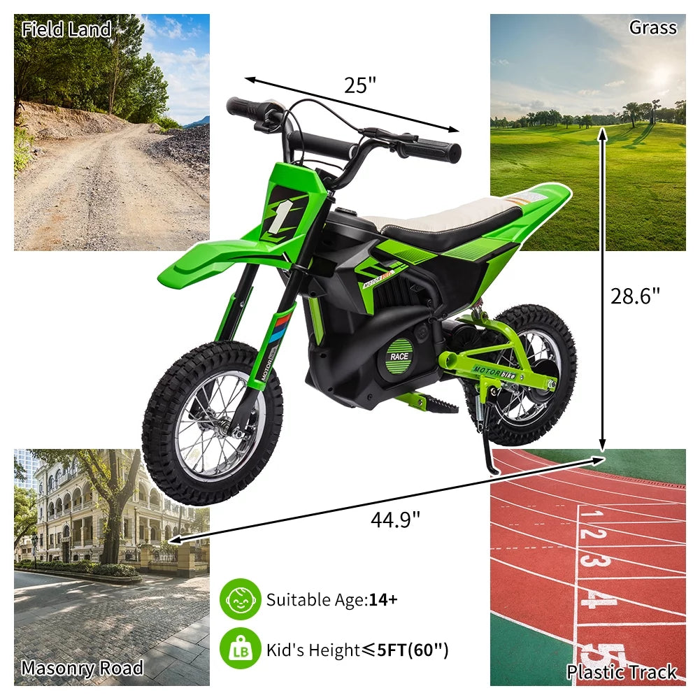24V 250W Electric Off-Road Motorcycle Green O750395