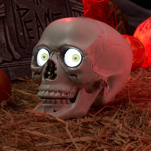 Sound Activated LED Skull Halloween Decoration Z284585